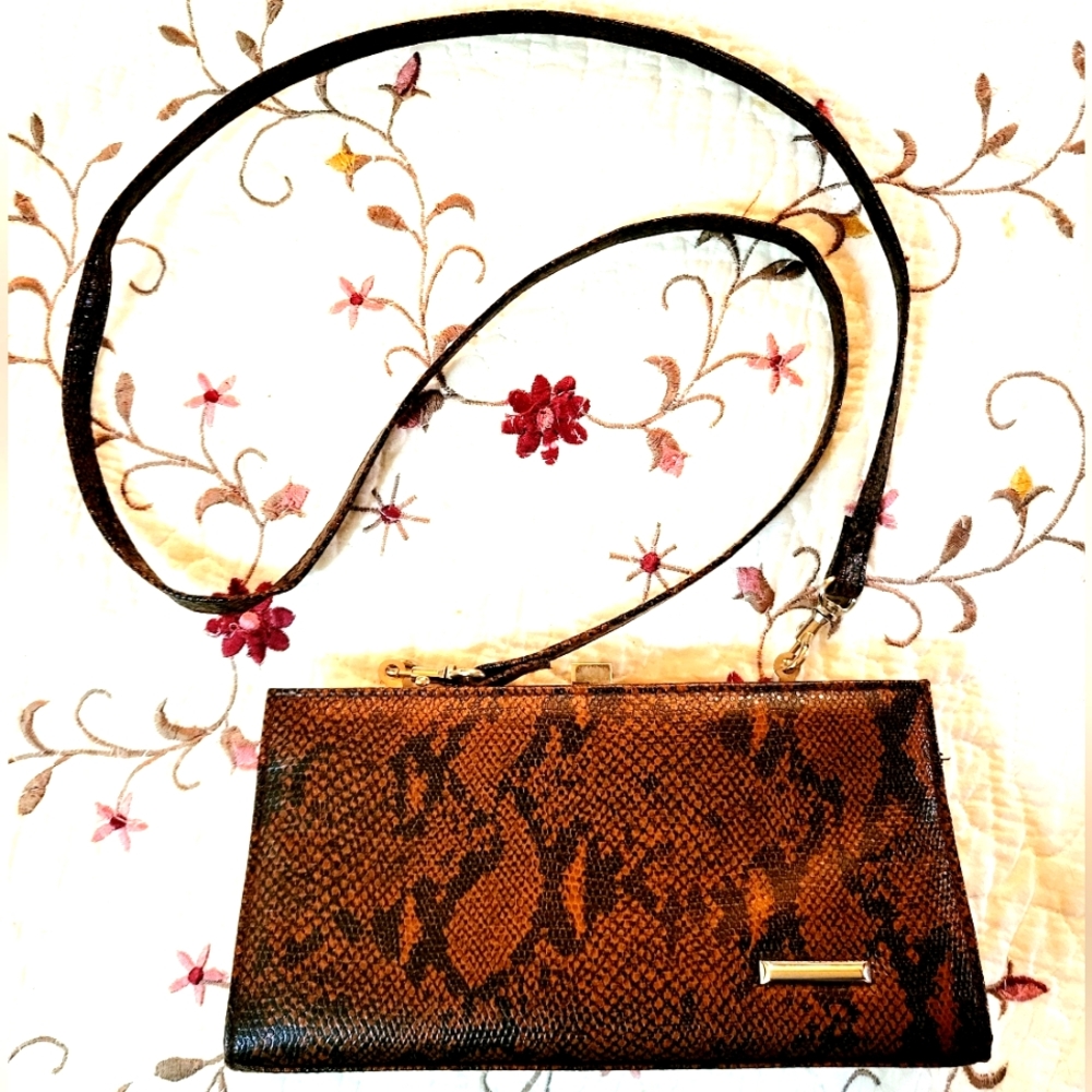 Vinyl Python Snakeskin Clutch Purse